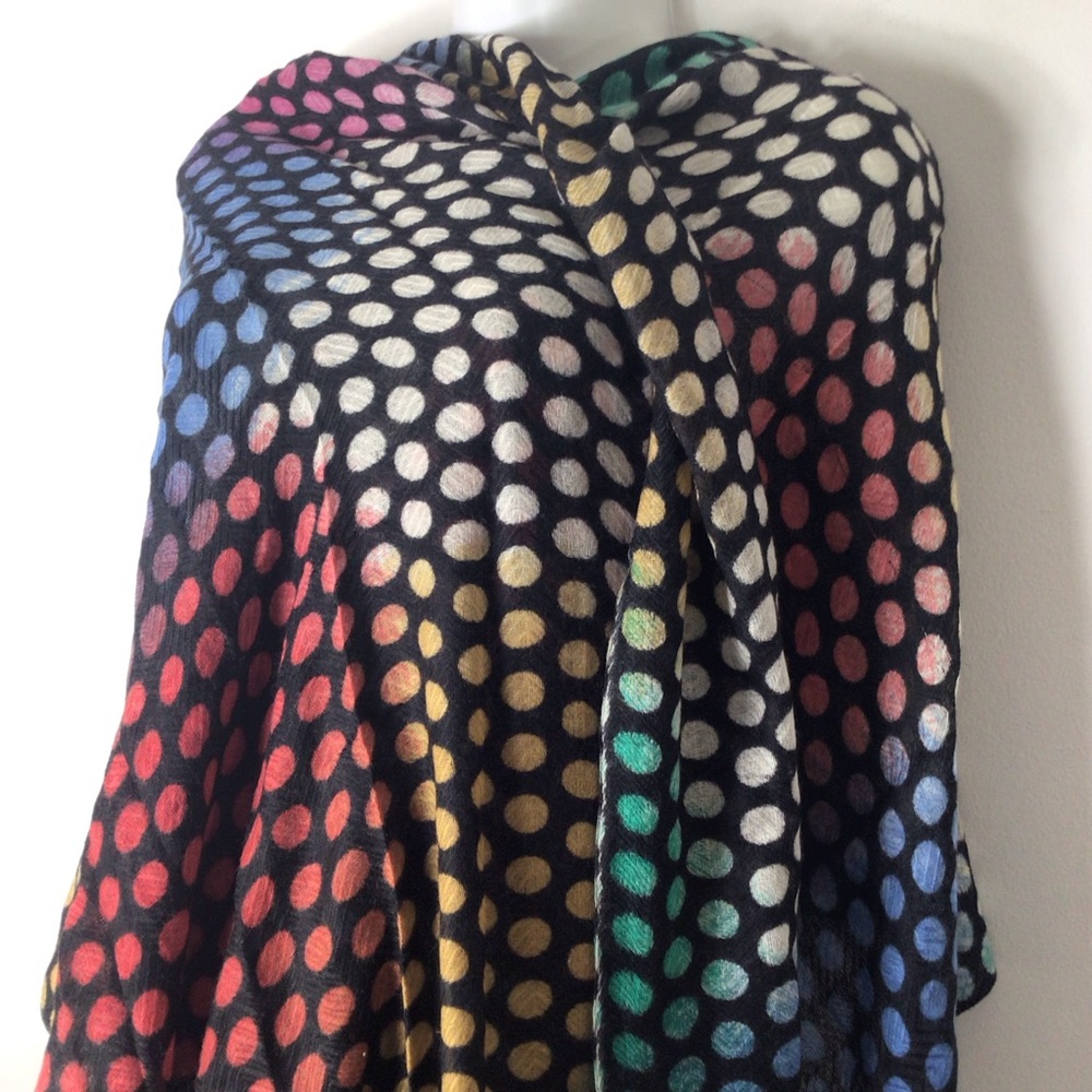 Banaris Wool Silk Polka Dot Shawl - Picture 2 of 4